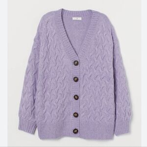 H&M Purple Wool Blend Cardigan sz XL